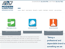 Tablet Screenshot of modernplumbing.co.za